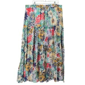 Hayden Los Angeles Floral Maxi Skirt Office Teacher Boho Spring Romantic New 3XL
